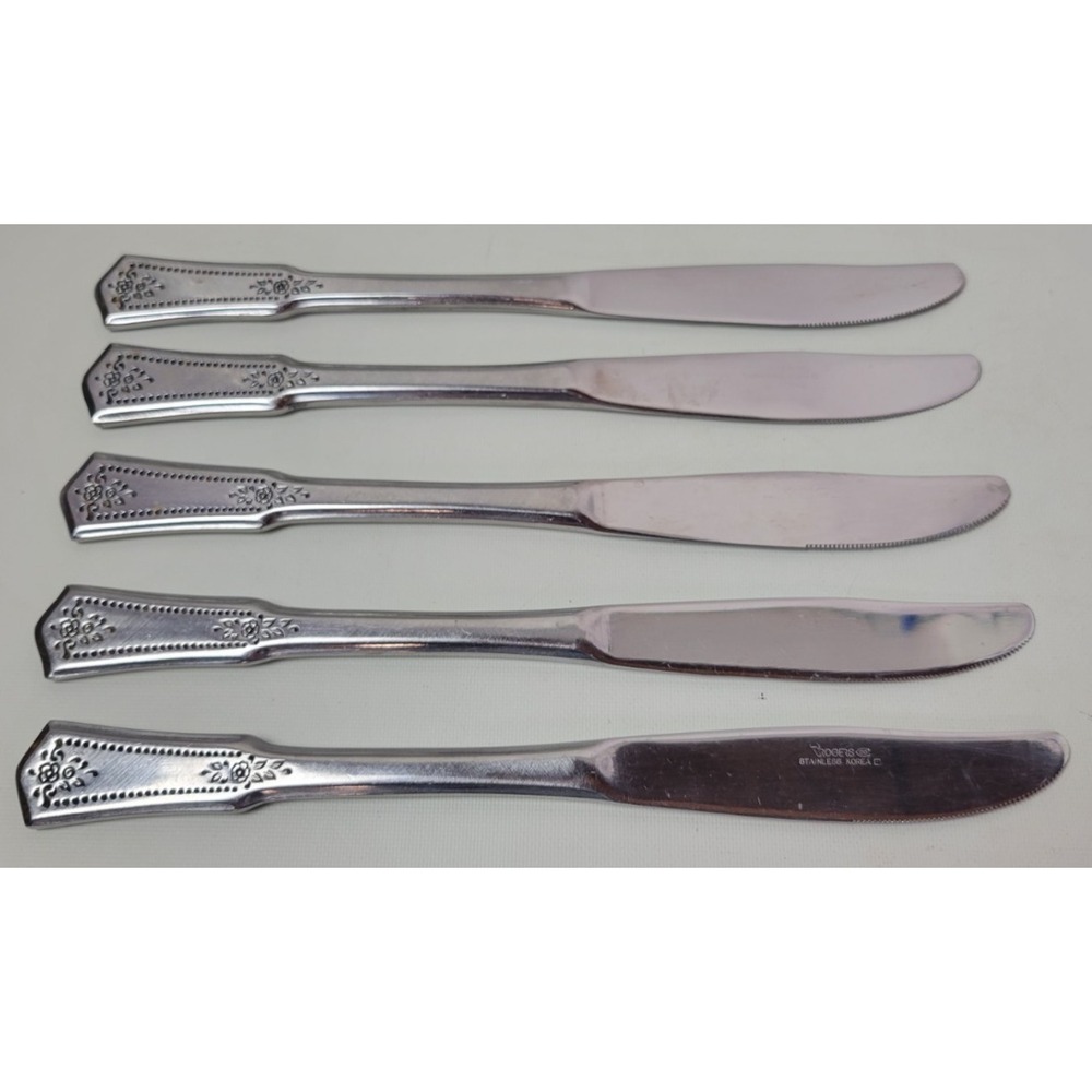 5 Vtg Rogers Stanley Roberts‎ SRB113 Stainless Steel Dinner Knives
